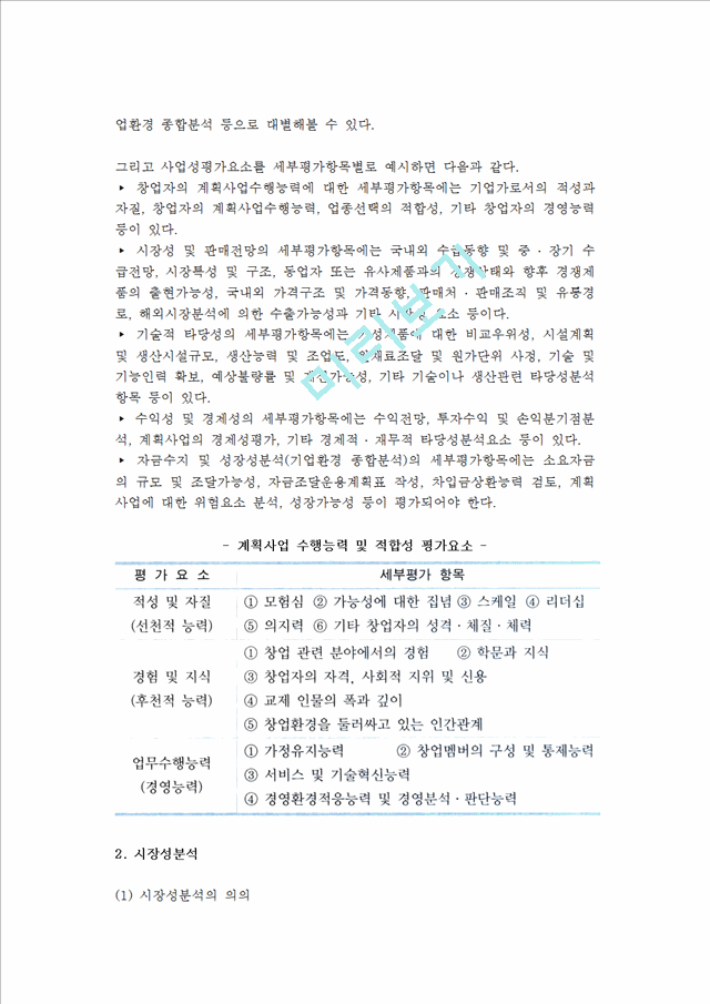 [중소기업의 창업전략] 창업의 의의와 요소, 사업타당성분석, 시장성분석, 수익성분석, 사업계획서작성, 창업절차, 창업지원제도활용.hwp